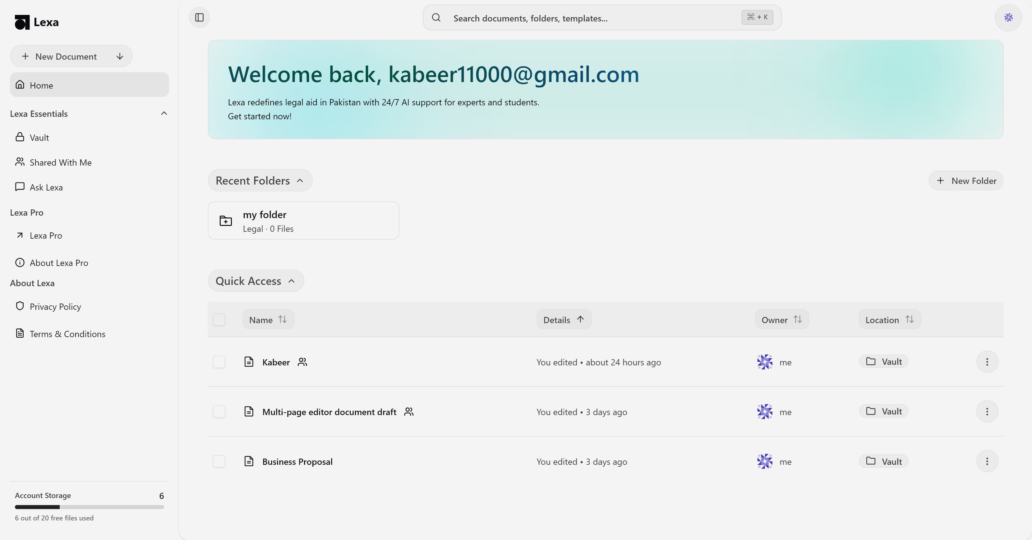 AI Legal Assistant Platform Development for Lexa